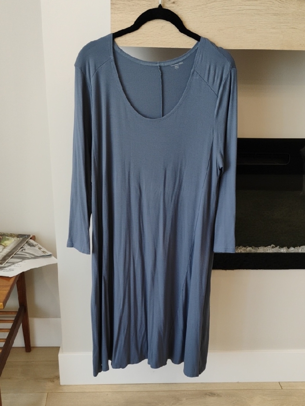 Garnet Hill 3/4 Sleeve Viscose Trapeze Dress Size Large